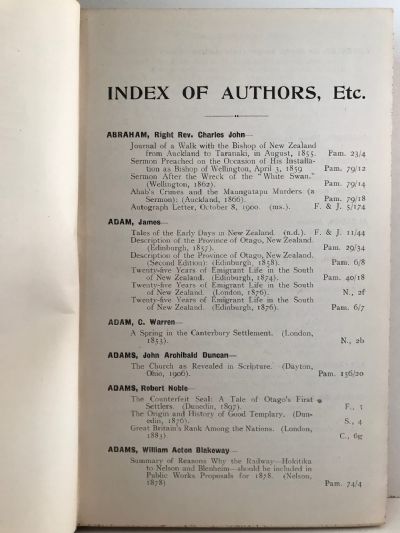 CATALOGUE OF THE HOCKEN LIBRARY DUNEDIN