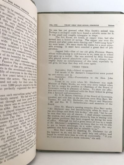 TIMARU GIRLS' HIGH SCHOOL: Chronicle, July 1934