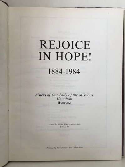 REJOICE IN HOPE! 1884-1984 - Sisters of our Lady of the Missions