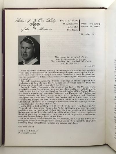 REJOICE IN HOPE! 1884-1984 - Sisters of our Lady of the Missions