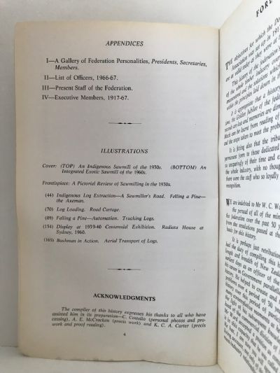 DOMINION SAWMILLERS FEDERATION: 50 Years, A History 1917 - 1967
