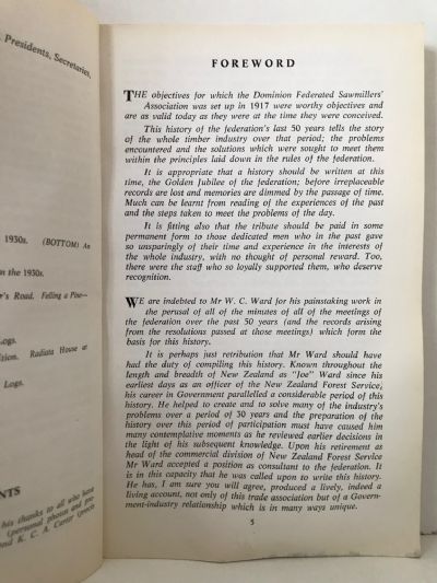 DOMINION SAWMILLERS FEDERATION: 50 Years, A History 1917 - 1967