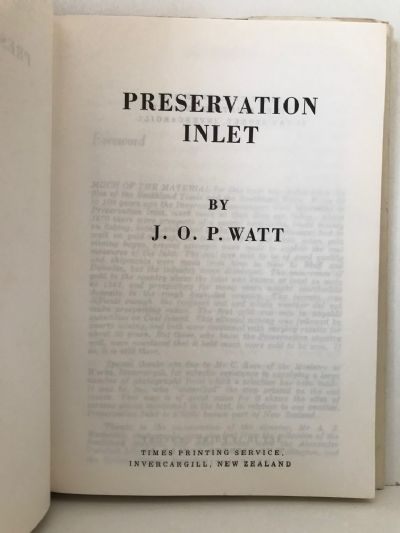 PRESERVATION INLET